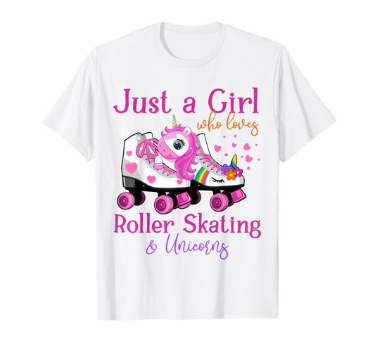 Just A Girl Who Loves Roller Skating & Unicorns Roller Skate T-Shirt