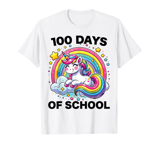 100 Days of School Unicorn Girls Teacher 100th Day of School T-Shirt