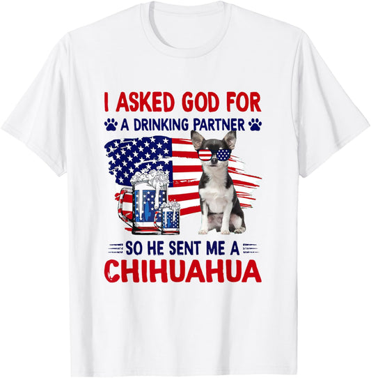 Chihuahua Dog 4th Of July Funny Patriotic Dog Lover T-Shirt
