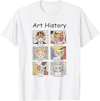 Art History Funny Cat Art Lover Painting Painter Artist T-Shirt for Men Women
