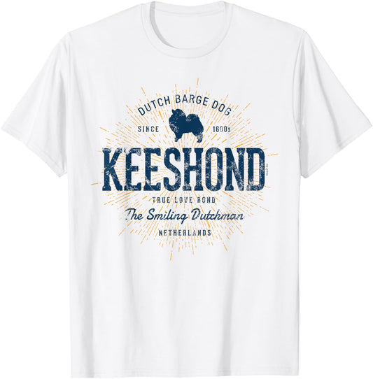 Kees Dog Vintage Style Retro Keeshond T-Shirt
