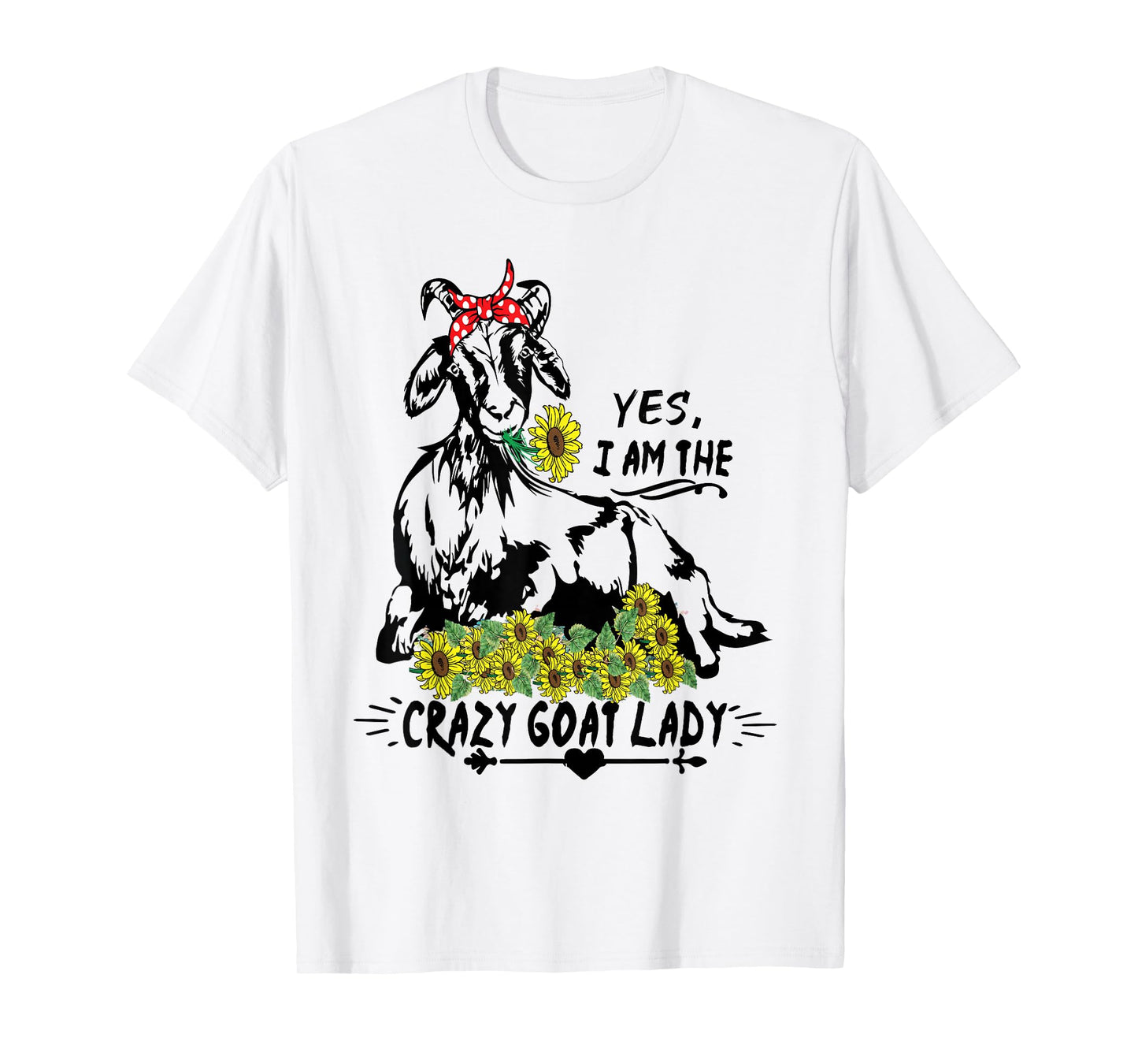 Women's Crazy Goat Lady Goats Farm Animal Funny T-Shirt
