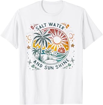 Saltwater And Sunshine Hawaii Beach Coconut Summer Vacation T-Shirt