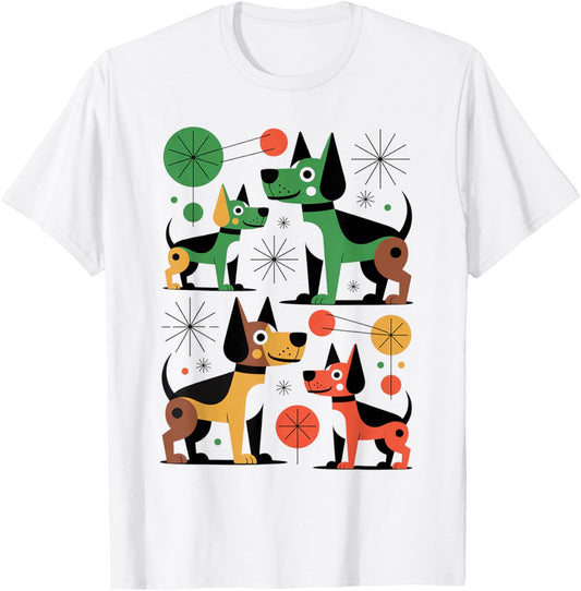 Retro Mid-century Modern Dogs 50s 60s Style T-shirt