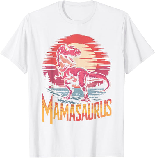 Mamasaurus Retro Dinosaur Motherhood Design T-Shirt