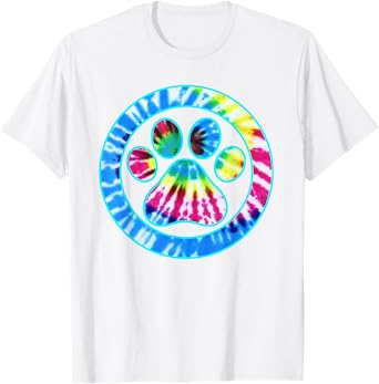 Tie Dye Animal Cat Dog Paw Print | Pet Lover Shirt Gift T-Shirt