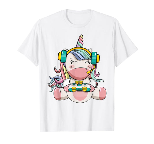 Gamer Girl Unicorn Gaming Cute Video Game Women Kids Girls T-Shirt