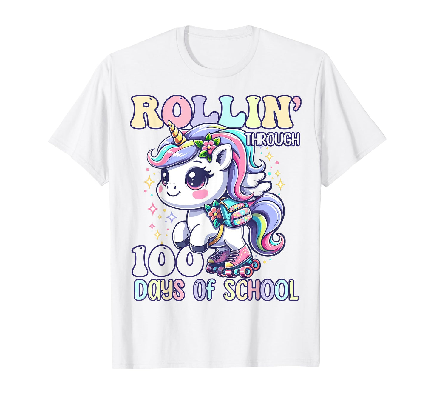 100 Days of School Girls Teacher 100th Day Unicorn Outfit T-Shirt