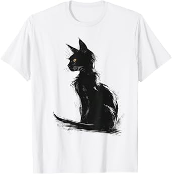 Cat Abstract Graphic Drawing Artwork Animal Cat Men Women Kids T-Shirt