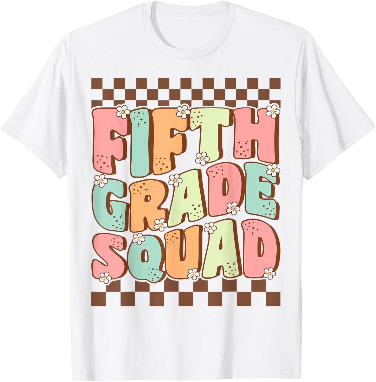 Fifth Grade Squad Retro Cute Groovy First Day of 5th Grade T-Shirt