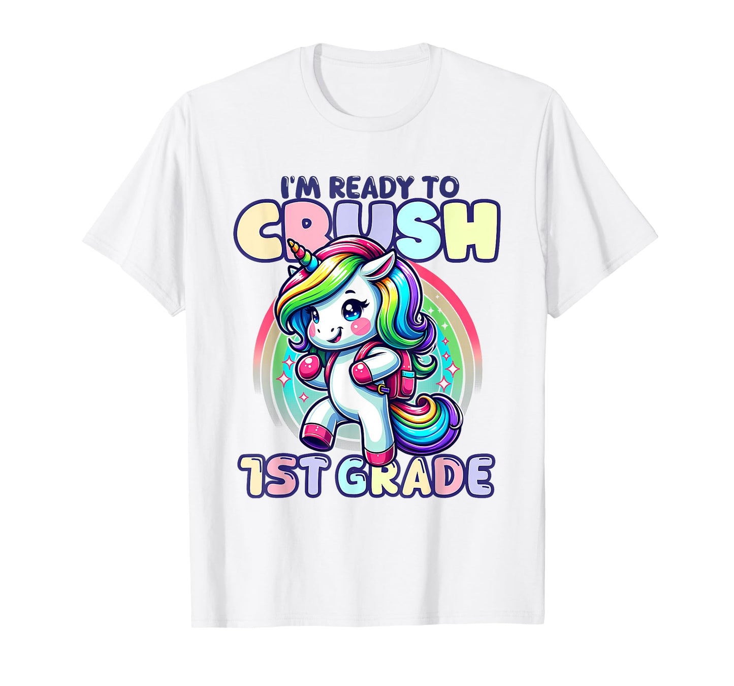 Crush 1st Grade Girls Back to School Unicorn First Day Cute T-Shirt