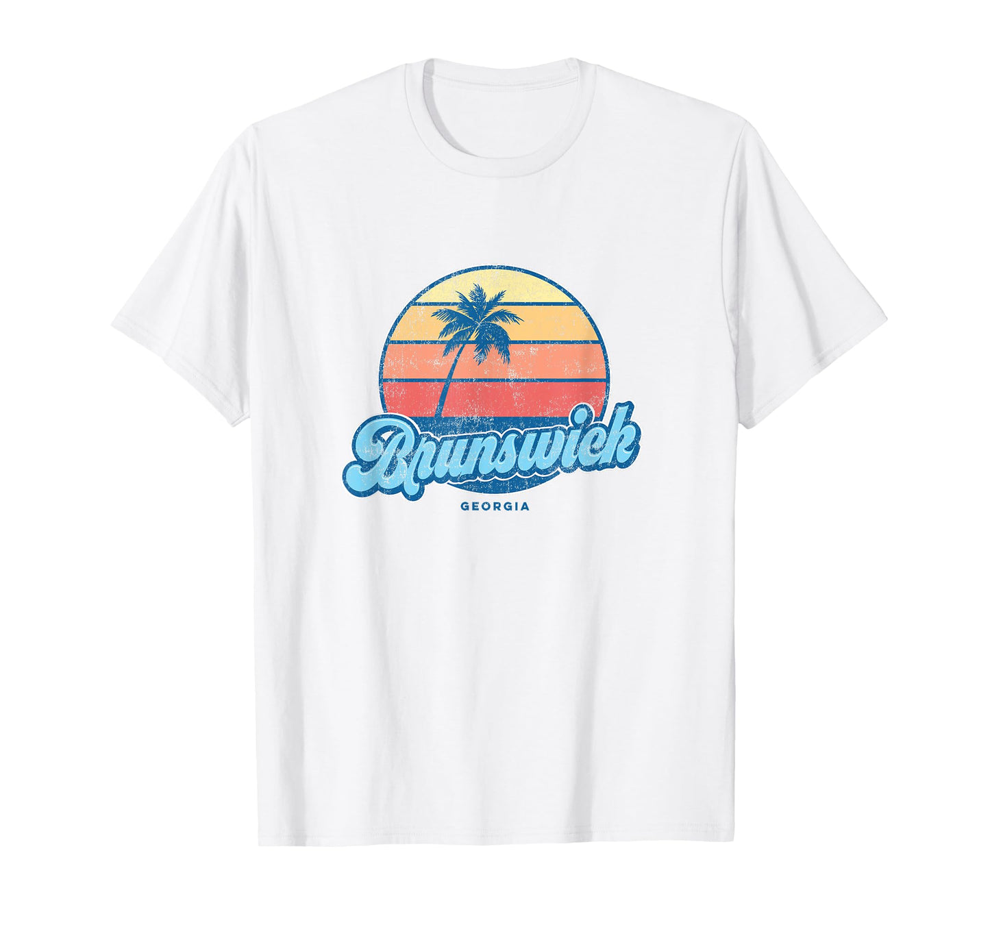 Vintage Brunswick Georgia GA Classic 70s Retro Surfer T-Shirt
