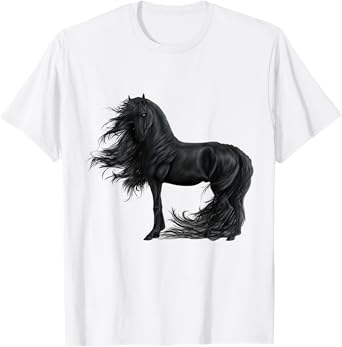 Horse Painting Riding Frisian Horse Rider Birthday T-Shirt