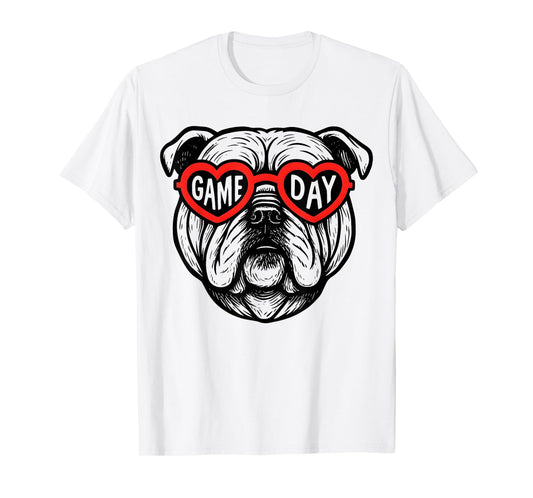 Vintage Bulldog Heart Retro Game Day Gift for Men Women Kid T-Shirt