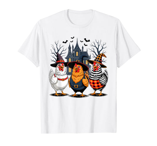 Halloween Chicken Witch Spooky Season For Men Women Farmer T-Shirt