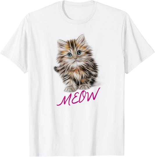 Cat Shirt Meow Kitty Funny Cats Mom And Cat Dad Gift T-Shirt