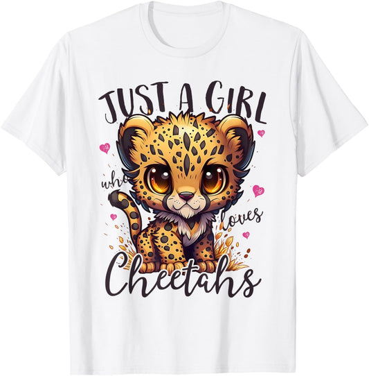Just A Girl Who Loves Cheetahs Women Cheetah Cat Lover T-Shirt