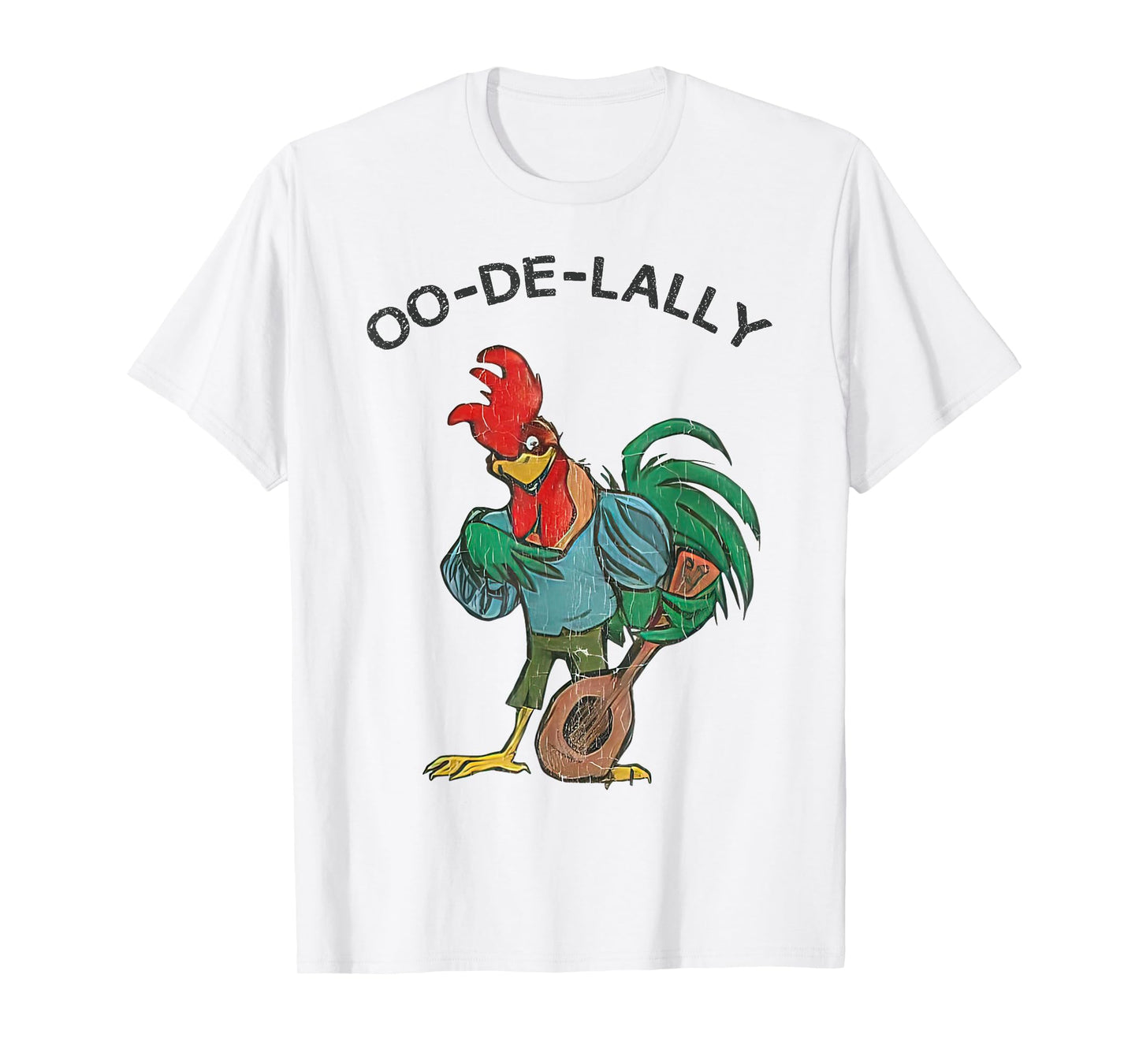 Retro Oo-de-lally Singing Rooster Vintage Guitar Chicken T-Shirt