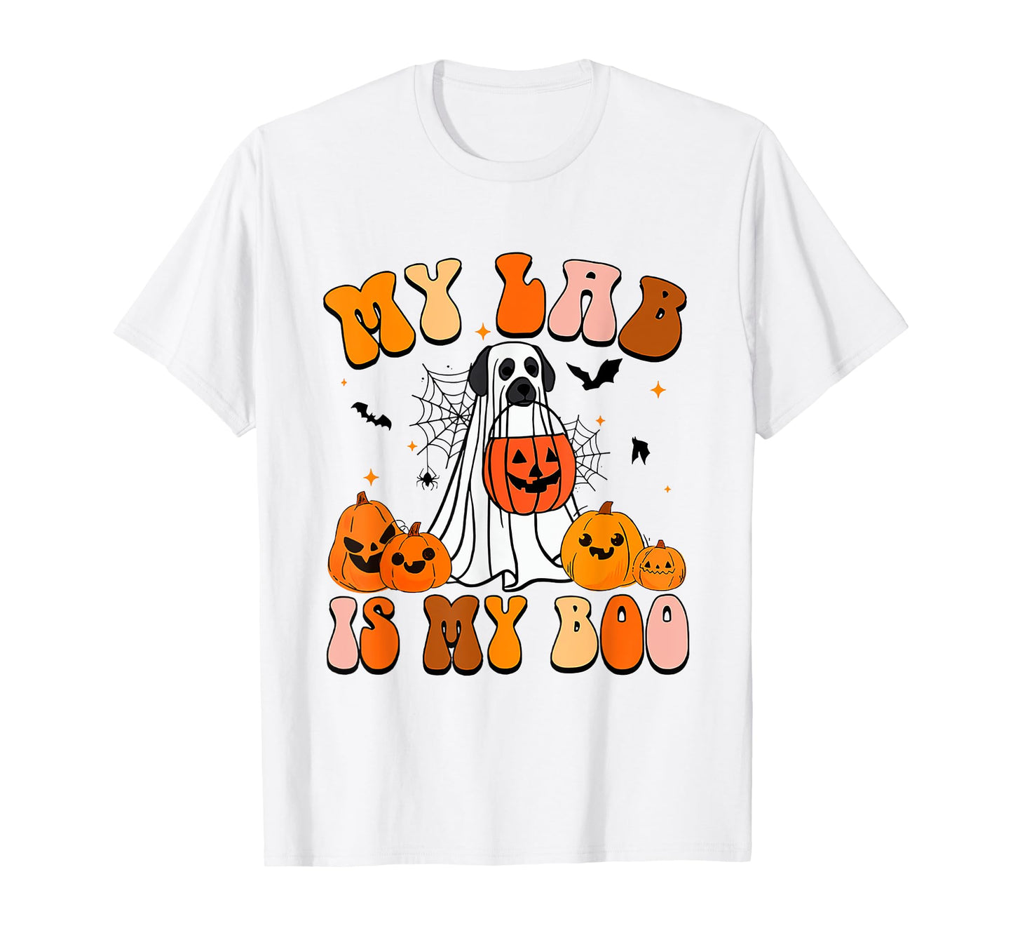 My Lab Is My Boo Dog Ghost Dog Halloween Retro Labrador Mama T-Shirt