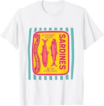 Sardines Tinned Fish Retro Graphic Summer for Men Women T-Shirt