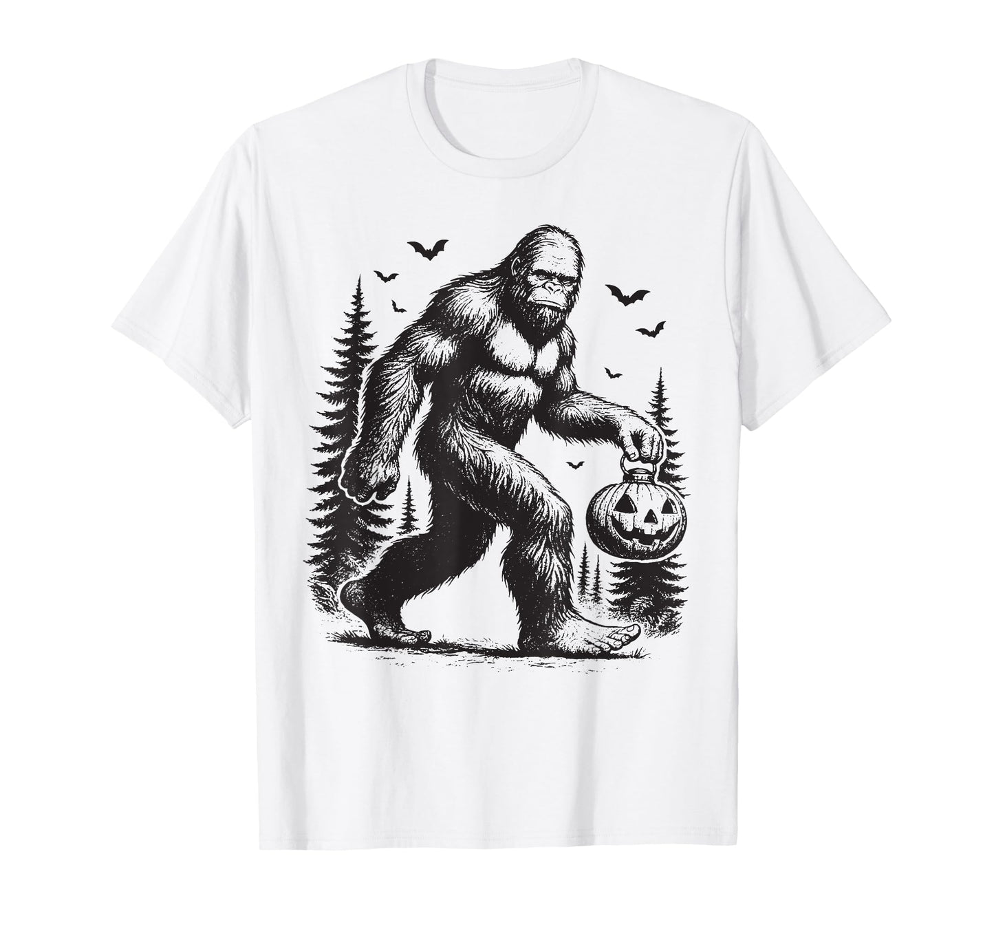 Spooky Halloween Bigfoot Pumskin Shirt Men Women T-Shirt