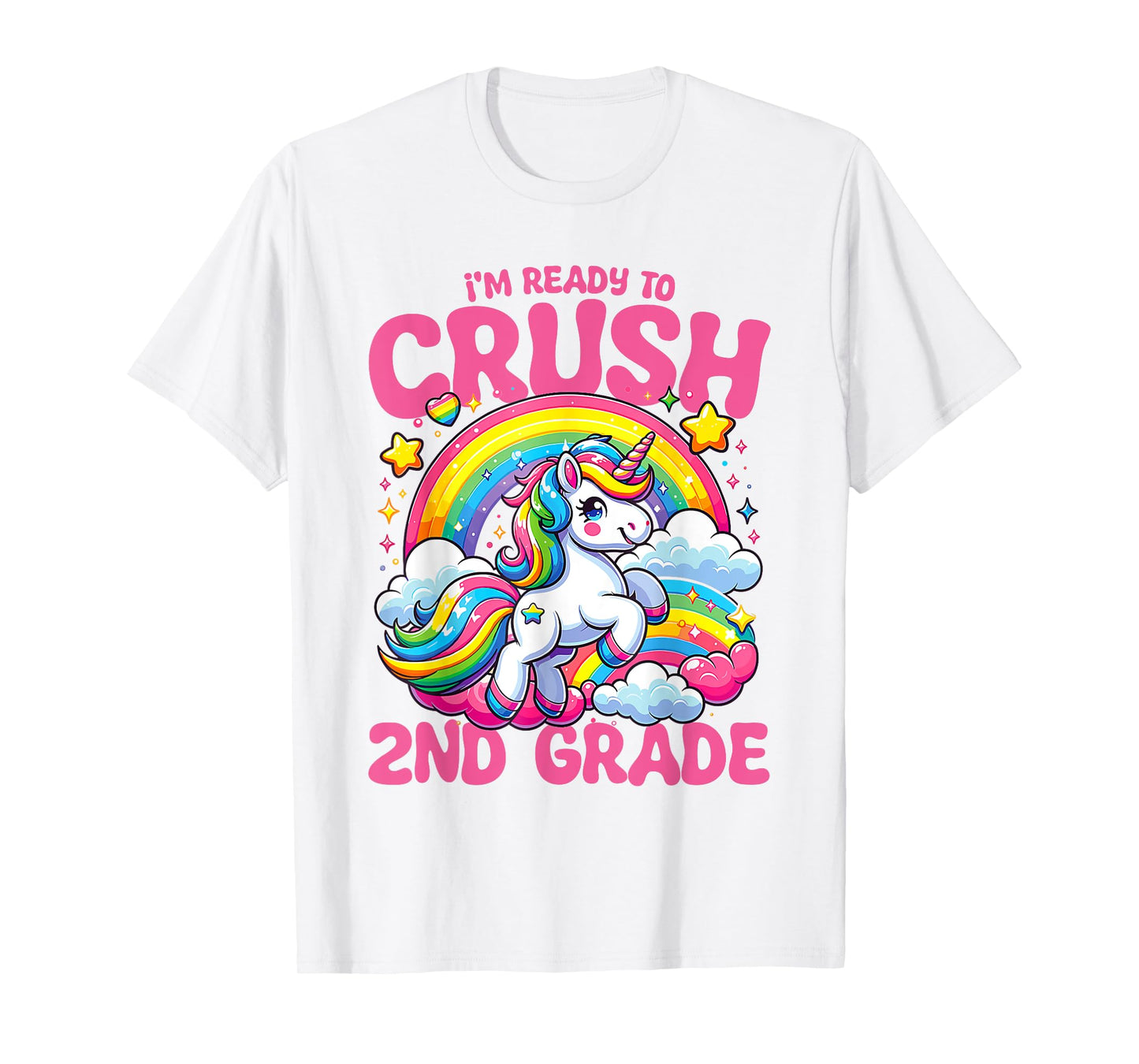 Crush 2nd Grade Unicorn Girls Teacher Back to School T-Shirt