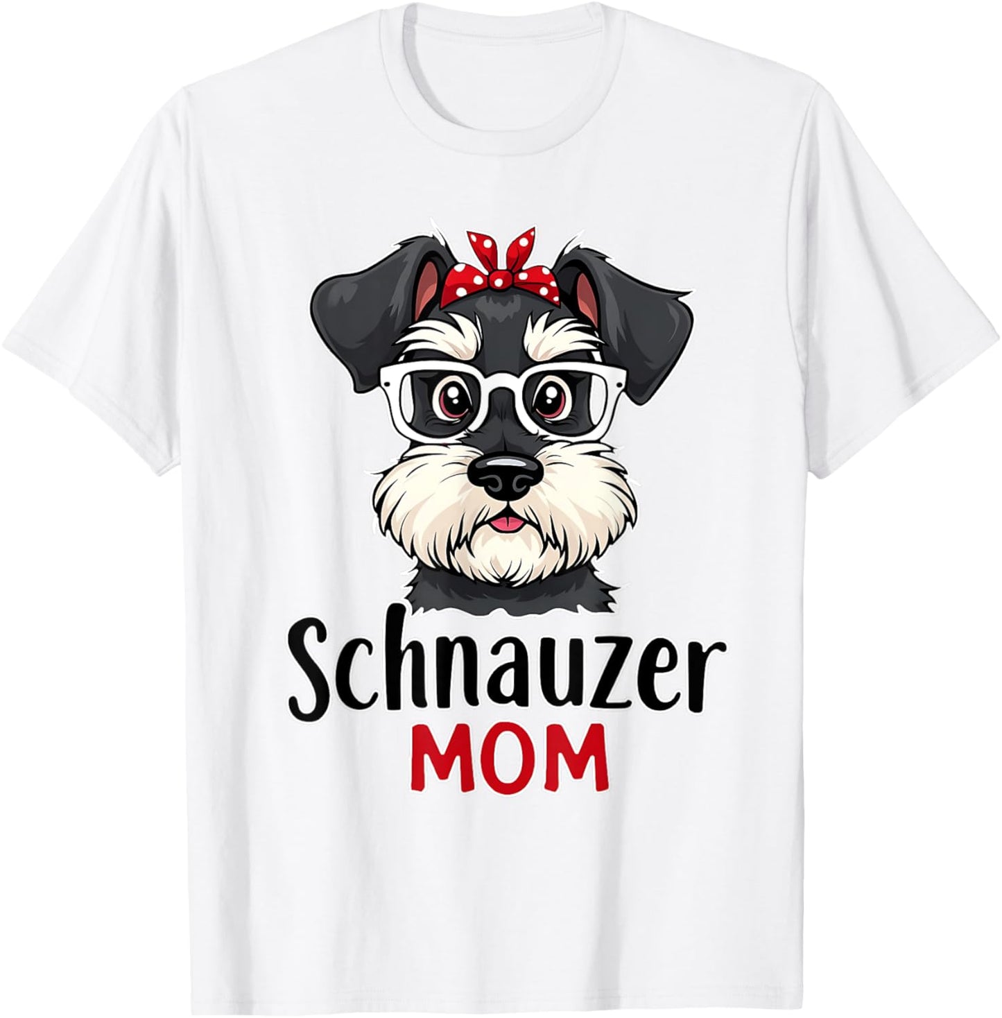 Cute Schnauzer Mom Bandana Funny Mini Schnauzer Dog Lover T-Shirt