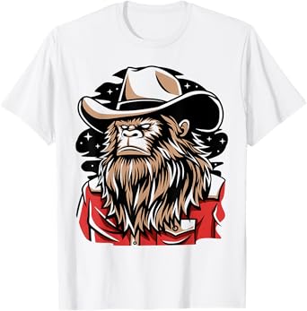 Retro Howdy Bigfoot Sasquatch Cowboy Rodeo Western Country T-Shirt