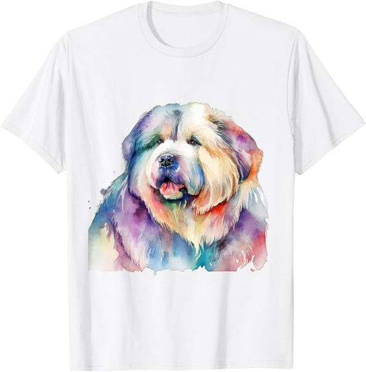 Caucasian Ovcharka Dog Colorful Watercolor Dog T-Shirt