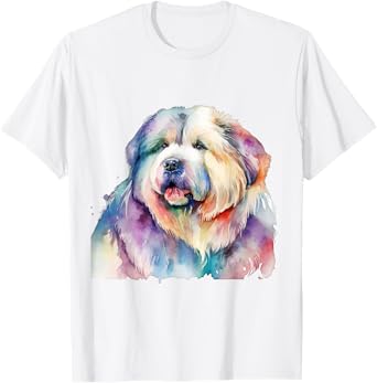 Caucasian Ovcharka Dog Colorful Watercolor Dog T-Shirt for Men Women Kids