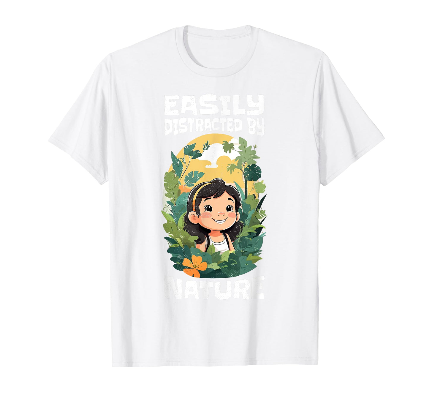 Girl in nature. Easily distracted by nature. T-Shirt