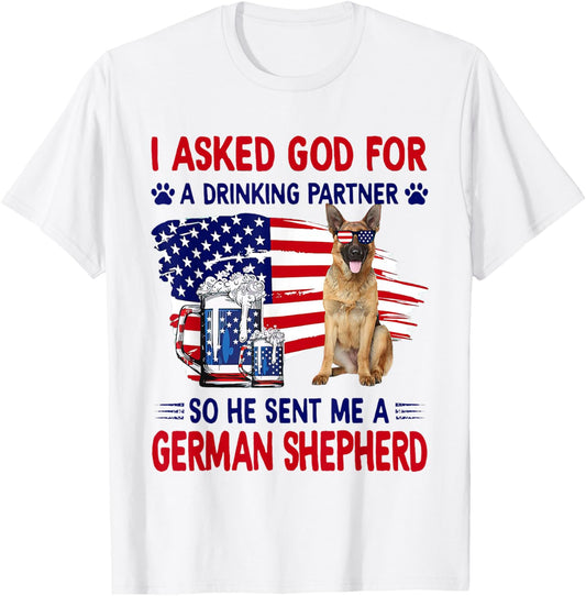 German Shepherd Dog 4th Of July Funny Patriotic Dog Lover T-Shirt