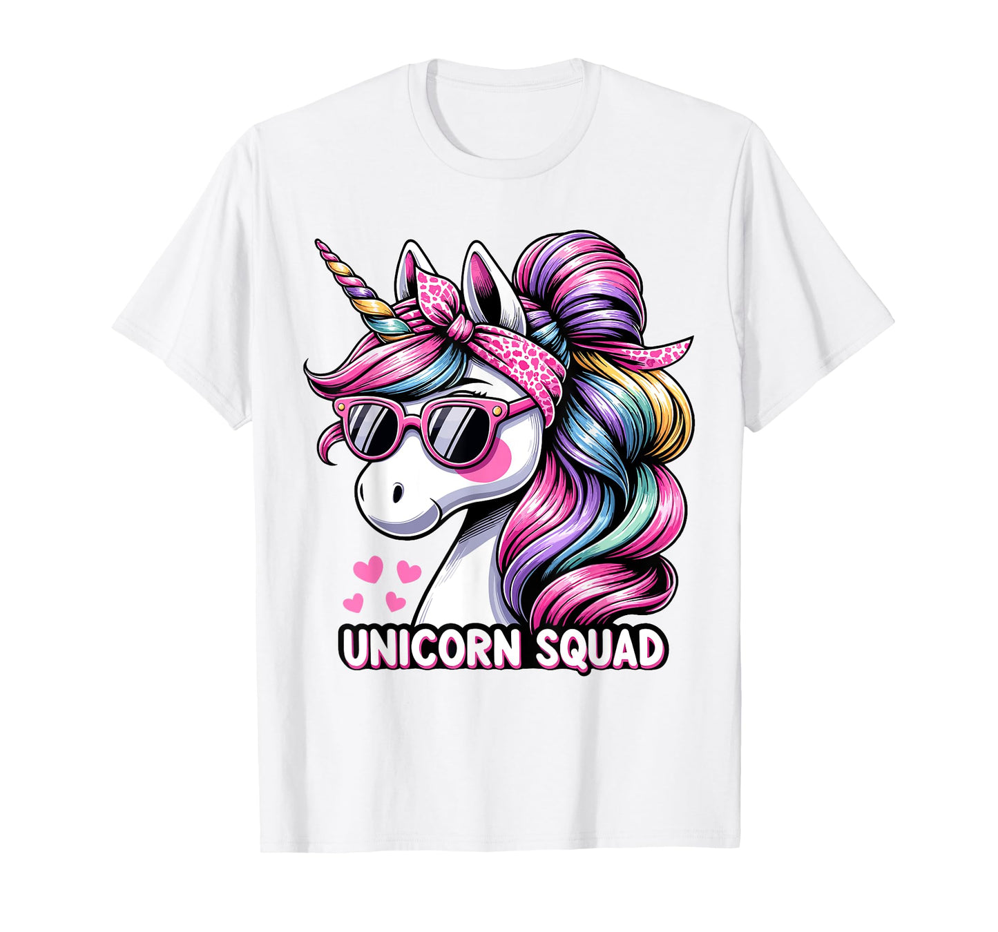 Unicorn Squad - Graceful Unicorn with leopard Bandana T-Shirt