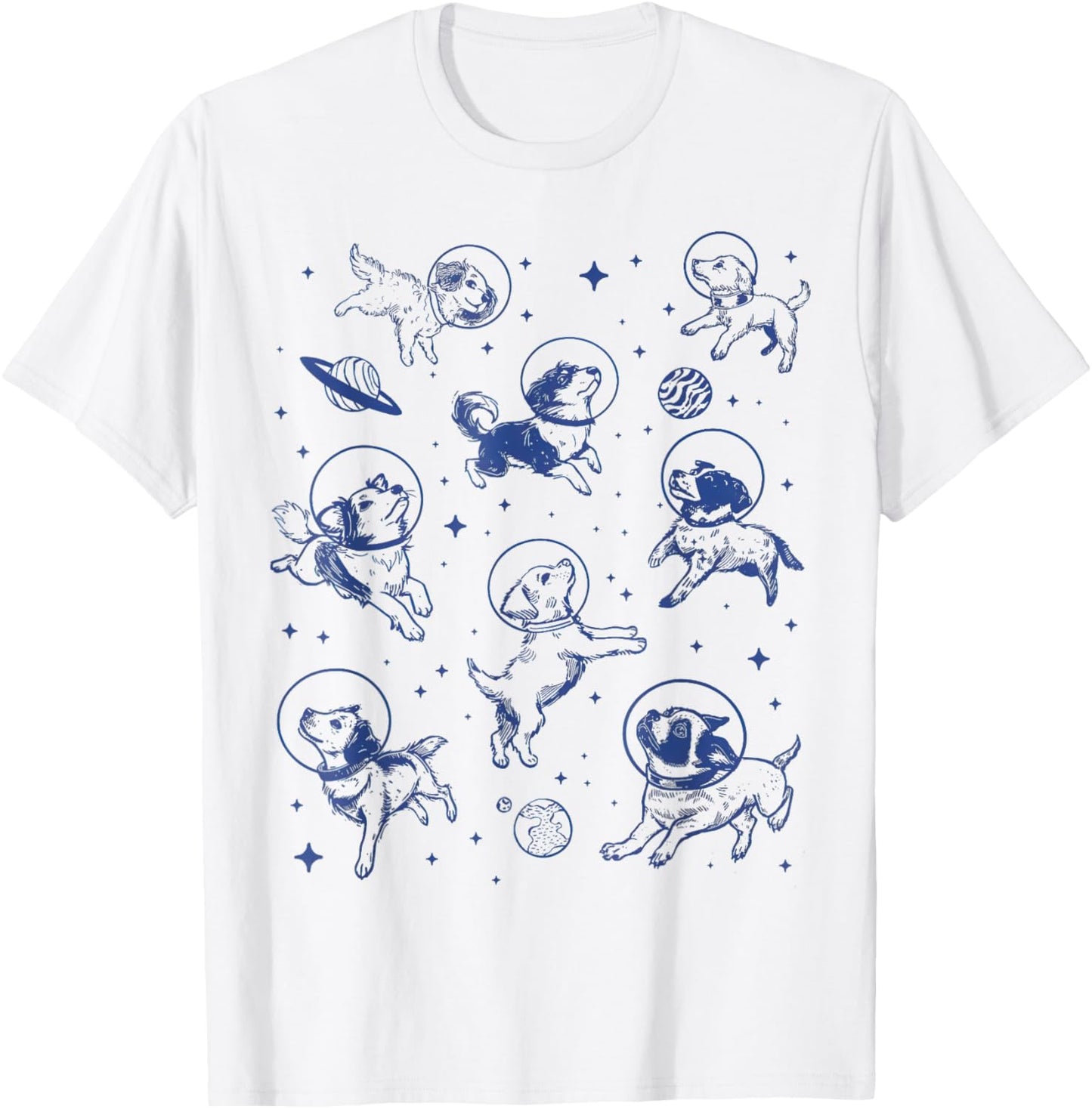 Dogs In Space Retro T-Shirt