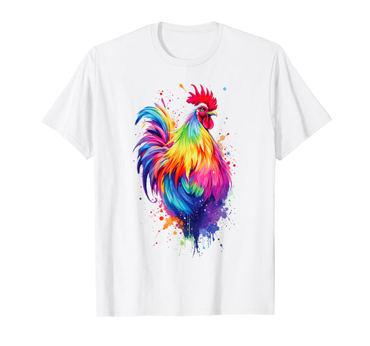Chicken Art Graphic Women Farm Chicken Lover Funny Colorful T-Shirt