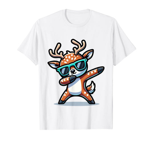 Christmas Reindeer Boys Dabbing Reindeer Santa Xmas Funny T-Shirt
