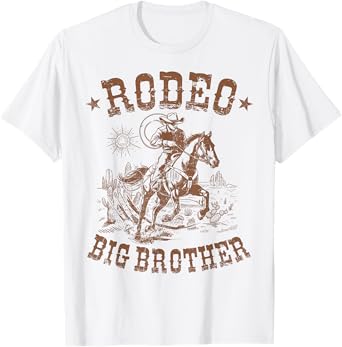 Rodeo Big Brother Western Cowboy Birthday Family Matching T-Shirt