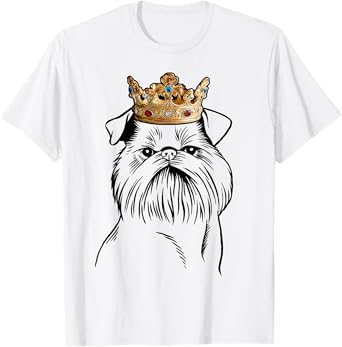 Brussels Griffon Dog Wearing Crown T-Shirt