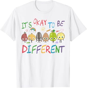 Funny It's Ok to Be Different Apple Teacher Autism Awareness T-Shirt