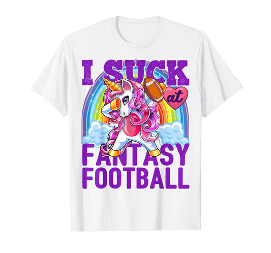 I Suck at Fantasy Football Dabbing Unicorn Loser Shirt Men