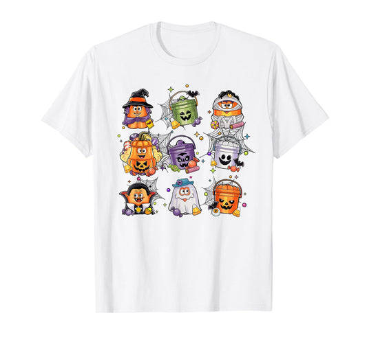 Retro Nug-gets Bucket Funny Halloween Spooky Season Chicken T-Shirt