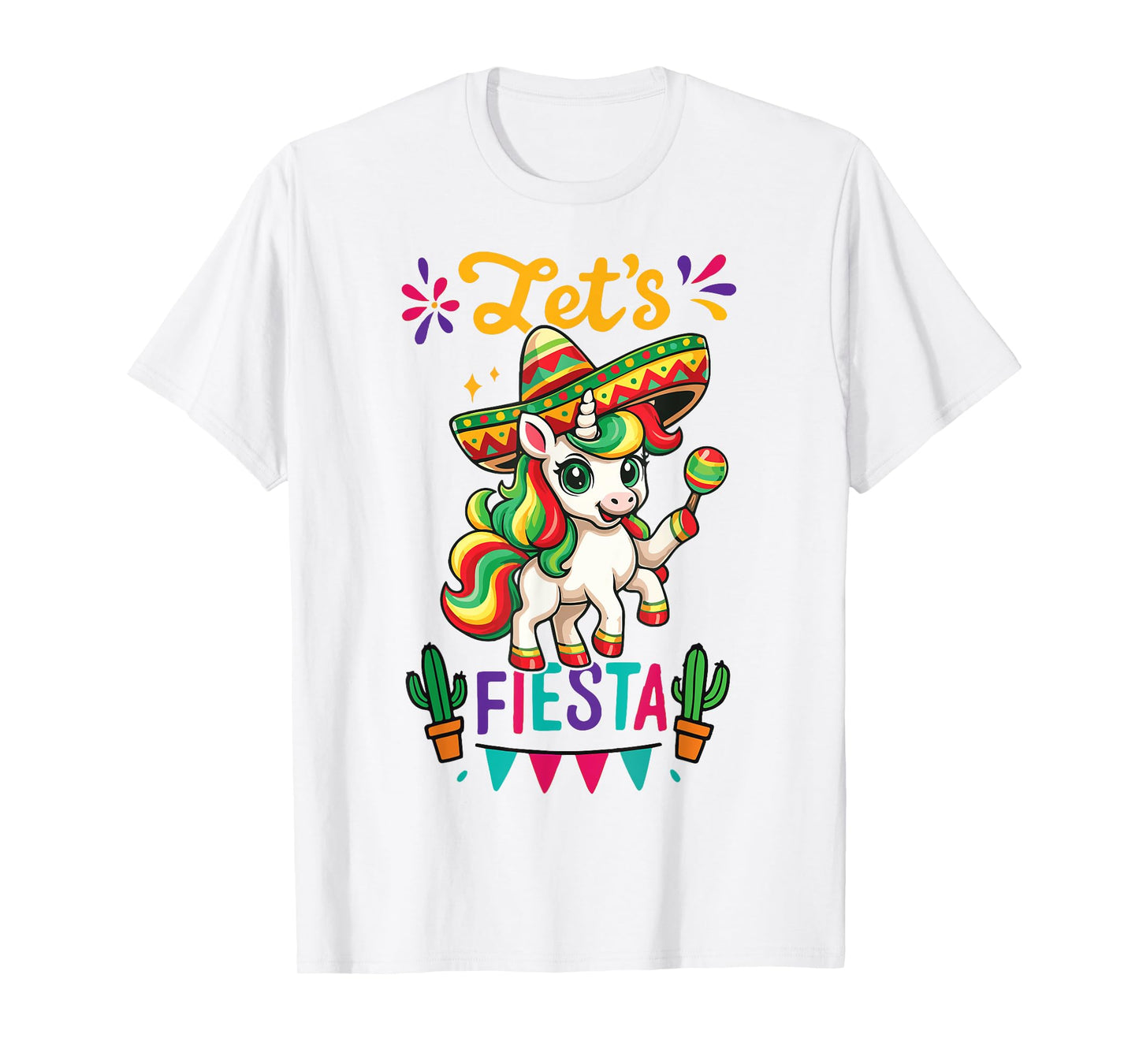 Cute Unicorn Cinco de Mayo Lets Fiesta Mexican Girl Toddler T-Shirt