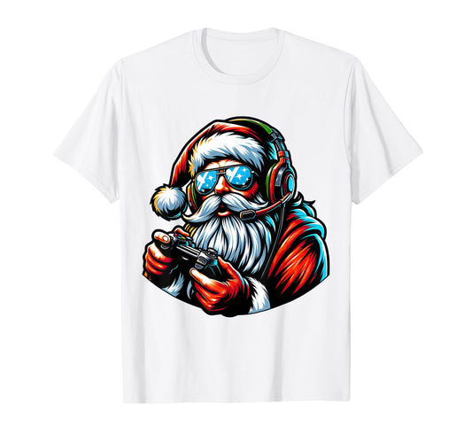Christmas Gamer Boys Video Game Santa Xmas T-Shirt