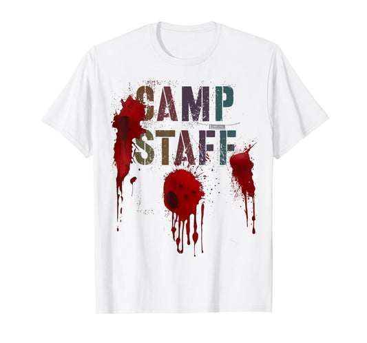 Funny Halloween CAMP STAFF Bloody Counselor Nurse I'm Fine T-Shirt