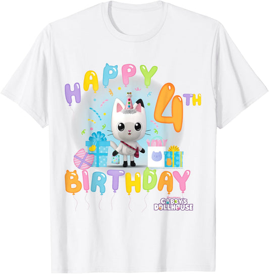 DreamWorks Gabby's Dollhouse Happy 4th Birthday T-Shirt