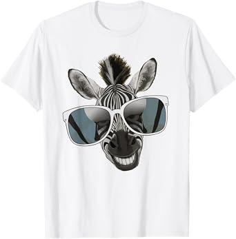 Funny Zebra with Sunglasses T-Shirt