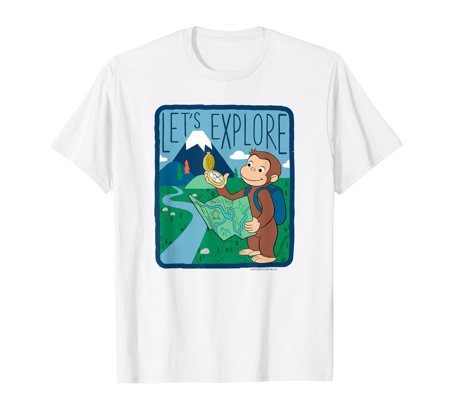 Curious George Let's Explore Outdoor George Map T-Shirt