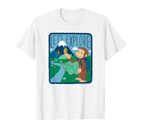 Curious George Let's Explore Outdoor George Map T-Shirt