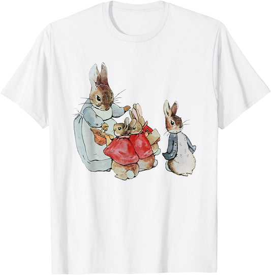 Women Retro Cottagecore Easter Bunny Vintage Easter Rabbit T-Shirt