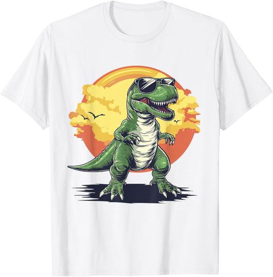 Trex Dinosaur Dino wearing Sunglasses Funny Graphic T-Shirt
